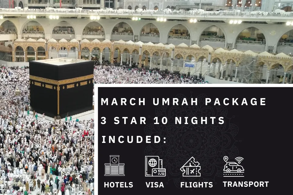 10 Nights 3 Star March Umrah Package